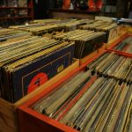 a large collection of records in a record store