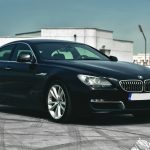 black BMW sedan