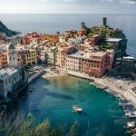 Beautiful italian coastal village with colorful buildings.