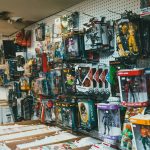 assorted action figures on display
