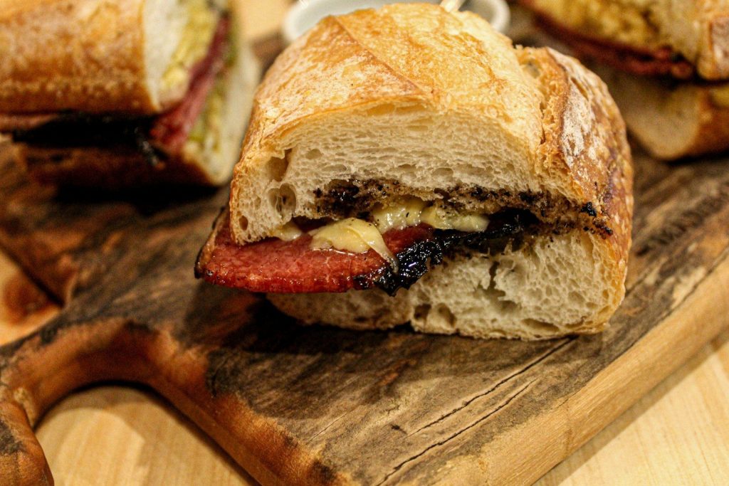 a sandwich cut in half