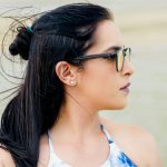 woman looking to her left