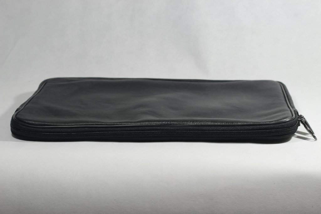 a black leather case