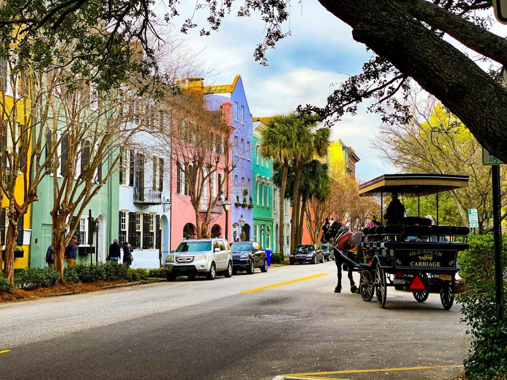 people riding on carriage on road during daytime