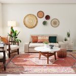 white and brown living room set