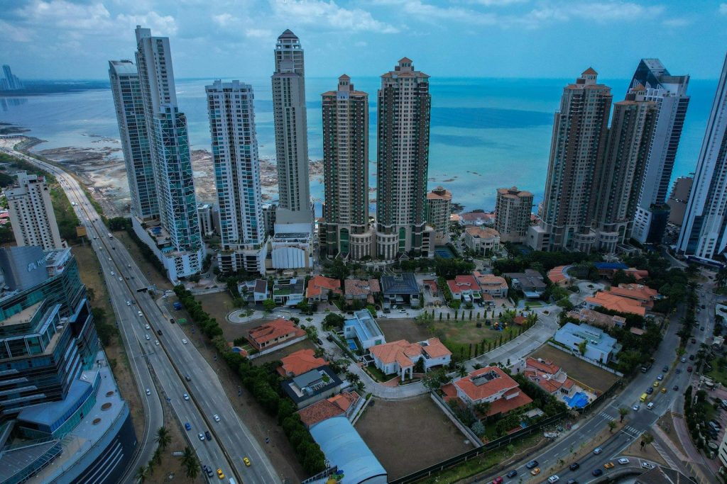 a city with tall buildings