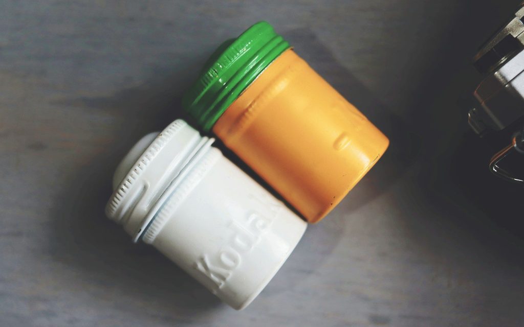 A couple of cups sitting on top of a table